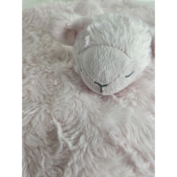 Blankets & Beyond Pink Lamb Security Baby Blanket Rosette Swirl Lovey - Picture 2 of 5